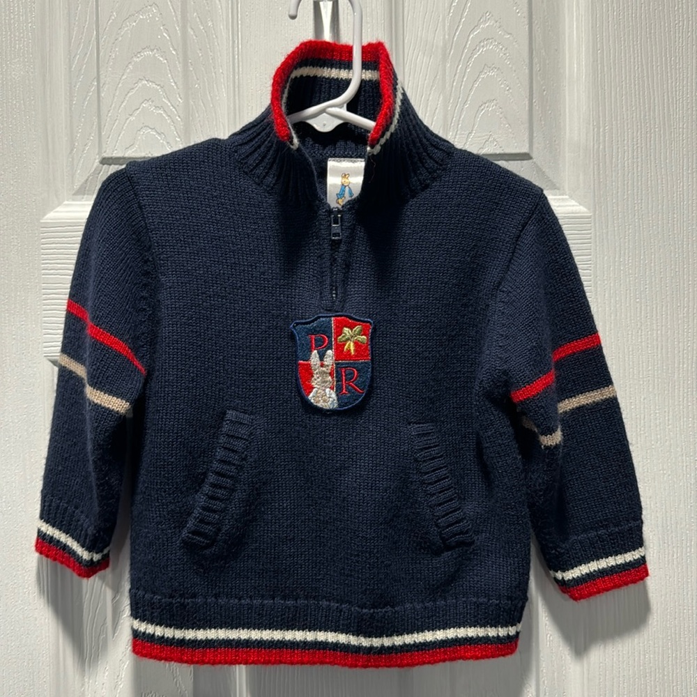 Toddler Boys Peter Rabbit Quarter Zip Sweater